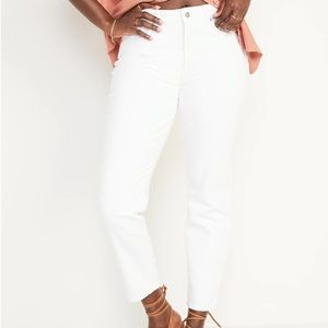 Old Navy Mid-Rise Straight Leg White Jeans - 16 Long/Tall